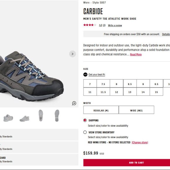 Women's Red Wing Worx Carbide Safety Toe Athletic Work Shoe Size 9 - Picture 10 of 11